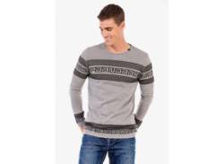 Strickpullover CIPO & BAXX Gr. M, grau Herren Pullover Rundhalspullover von Cipo & Baxx