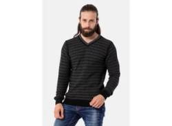 Strickpullover CIPO & BAXX Gr. S, grau (anthrazit) Herren Pullover Strick-Kick von Cipo & Baxx