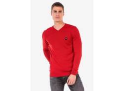 Strickpullover CIPO & BAXX Gr. S, rot Herren Pullover V-Ausschnitt-Pullover von Cipo & Baxx