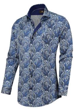 Circle of Gentlemen Slim Fit Hemd blau, Gemustert von Circle of Gentlemen