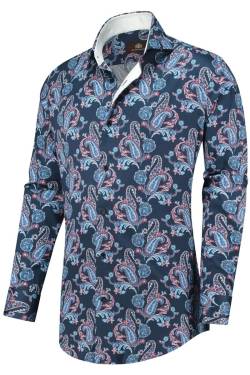 Circle of Gentlemen Slim Fit Hemd blau, Gemustert von Circle of Gentlemen