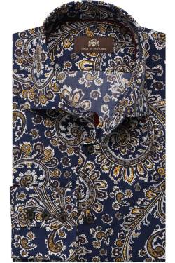 Circle of Gentlemen Slim Fit Hemd blau/gelb, Gemustert von Circle of Gentlemen