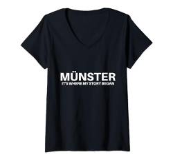 Damen Münster T-Shirt mit V-Ausschnitt von Cities Giftstore