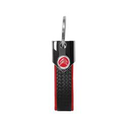 Citroen Offizieller roter Schlüsselanhänger, Carbon, rotes Logo, rot, Taglia unica von Citroen
