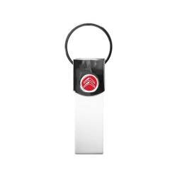 Citroen Offizieller weißer Schlüsselanhänger mit rotem Logo, Weiß, Taglia unica von Citroen