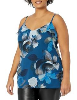 City Chic Women's Apparel Damen City Chic Übergröße Nicole PRT Trägershirt/Cami Shirt, Monaco Blue Bloom, 46 Plus von City Chic Women's Apparel