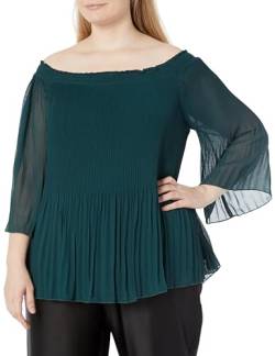 City Chic Women's Apparel Damen Citychic Plus Size Top Plissee Off Shld, Jade, 52 Plus von City Chic Women's Apparel