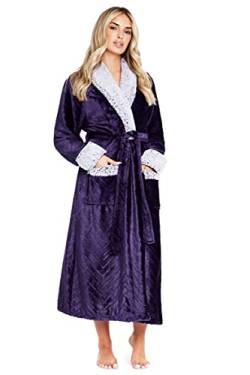 CityComfort Bademantel Damen Flauschig, Fleece Morgenmantel Damen Dressing Gown Women (Hell Violett, S) von CityComfort