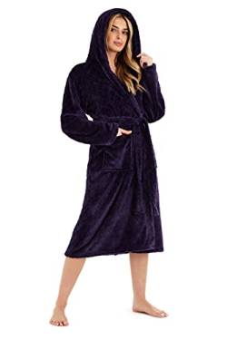 CityComfort Bademantel Damen Flauschig, Fleece Morgenmantel Damen Dressing Gown Women (Violett, M) von CityComfort