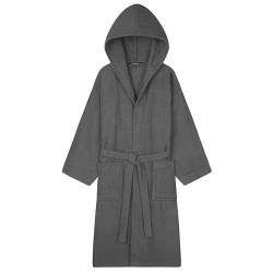 CityComfort Bademantel Damen Frottee mit Kapuze, Baumwolle Sauna Bademantel Damen, Morgenmantel Damen und Teenager S - XL - Geschenke für Frauen (Anthrazit, M) von CityComfort