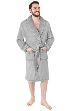 CityComfort Bademantel Herren Flauschig, Fleece Morgenmantel Herren Dressing Gown Men (XL, Grau) von CityComfort