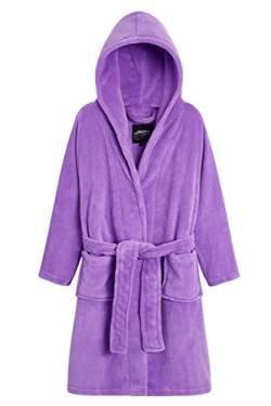 CityComfort Bademantel Kinder, Fleece Morgenmantel Teenager Mädchen für Schwimmbad Sauna Pool, Flauschig Hausanzug Rosa Lila, Geschenke für Kinder (Lila, 7/8 Jahre) von CityComfort