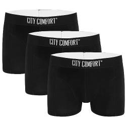 CityComfort Boxershorts Herren 3er Pack S-4XL Herren Unterhosen Unterwäsche Männer und Teenager Boxer (Schwarz, 2XL) von CityComfort