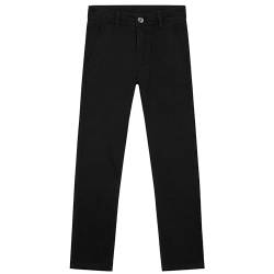 CityComfort Chino Hose Jungen, Hosen für Jungen mit elastischem Bund & Taschen (Schwarz, 11-12 Jahre) von CityComfort