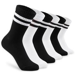 CityComfort Damen Socken - 6 Paar Baumwolle Damensocken Mädchensocken (41-44, Schwarz/Weiß) von CityComfort
