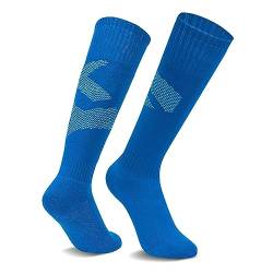 CityComfort Fußball Socken Kinder, Lange Sportsocken Fußball Stutzen Football Socks für Jungen - Fussball Geschenke für Jungs (Blau, 37-42) von CityComfort