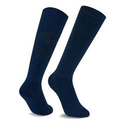 CityComfort Fußball Socken Kinder, Lange Sportsocken Fußball Stutzen Football Socks für Jungen - Fussball Geschenke für Jungs (Navy Blau, 27-31) von CityComfort