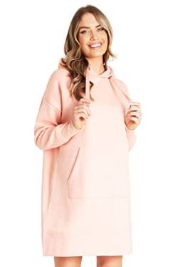 CityComfort Hoodie Damen Kleid, Sweatkleid Longpullover für Damen, Oversize Pullover Damen (M, Abricot) von CityComfort