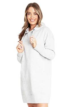 CityComfort Hoodie Damen Kleid, Sweatkleid Longpullover für Damen, Oversize Pullover Damen (M, Grau Meliert) von CityComfort