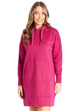 CityComfort Hoodie Damen Kleid, Sweatkleid Longpullover für Damen, Oversize Pullover Damen (S, Pink) von CityComfort