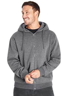 CityComfort Hoodie Herren Reißverschluss Kapuzenjacke, Basic Pullover Herren Zip Hoodie (Anthrazit, XL) von CityComfort