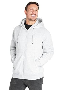 CityComfort Hoodie Herren Reißverschluss Kapuzenjacke, Basic Pullover Herren Zip Hoodie (Grau Meliert, L) von CityComfort