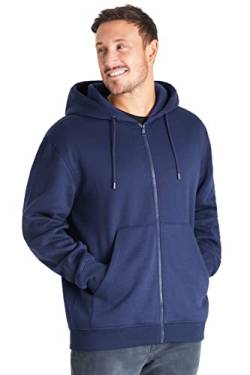 CityComfort Hoodie Herren Reißverschluss Kapuzenjacke, Basic Pullover Herren Zip Hoodie (Marineblau, XL) von CityComfort