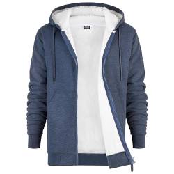 CityComfort Hoodie Herren mit Fleece-Futter und Reißverschluss, Fleecejacke Herren Zipper Hoodie für Männer und Teenager M - 3XL - Geschenke für Männer (Dunkelblau, 3XL) von CityComfort