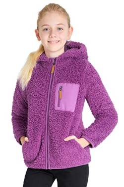 CityComfort Hoodie Kinder, Warme Teddy Fleecejacke Mädchen Jungen Kapuzenjacke Reißverschluss (Violett, 11-12 Jahre) von CityComfort