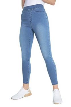 CityComfort Jeggings Damen Stretch, Bequem High Waist Pants Women Tragen, Dehnbar Jeggings Damen Kleidung, Stylisch und Schmeichelhaft High Waist Jeans Jeggings, Blau Waschen, Größe 36 von CityComfort