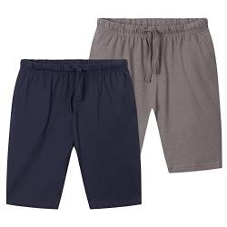 CityComfort Jersey Shorts für Jungen, Kurze Pyjama Hose Sport Shorts mit Seitentaschen und elastischem Bund, 2er-Pack (5/6 Jahre, Dunkelblau/Dunkelgrau) von CityComfort