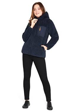 CityComfort Kapuzenpullover Damen Teddy Fleece Hoodie Flauschig Warm mit Reißverschluss (Marine, S) von CityComfort