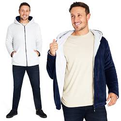 CityComfort Kapuzenpullover Herren Fleece Winter Hoodie mit Reißverschluss Umkehrbar Kuschelige Warme Fleece Kapuzenjacke Jungen Teenager und Männer M-3XL (Navy Blau, M) von CityComfort