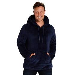 CityComfort Kapuzenpullover Herren für den Winter - Superweicher Flauschiger Hoodie-Pullover für Männer - M-3XL Fleece Loungewear (Marineblau, L) von CityComfort