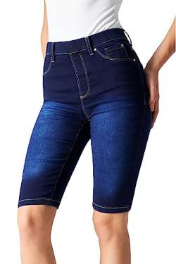CityComfort Knie - Jeggings Damen - Fusion aus Capri Jeans Damen Stretch und Denim Leggings Damen - Bequeme Knielange Hosen Damen (Dunkelblau, 20) von CityComfort