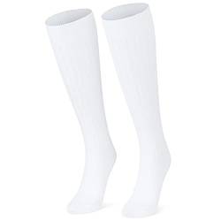 CityComfort Kniestrümpfe Damen und Herren Unisex Lange Socken Teenager Mädchen und Jungen (Weiß, 36-40) von CityComfort