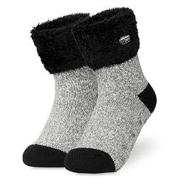 CityComfort Kuschelsocken Damen, Dicke Socken Damen, Rutschfeste Haussocken Damen (Grau Mergel) von CityComfort