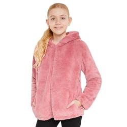 CityComfort Mäntel Mädchen, Teenagers 7-14 Jahre - Kapuze, Reißverschluss, 2 Taschen - Aus 100% Polyester - Geschenke für Mädchen (Altrosa, 11-12 Jahre) von CityComfort