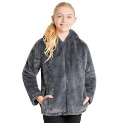 CityComfort Mäntel Mädchen, Teenagers 7-14 Jahre - Kapuze, Reißverschluss, 2 Taschen - Aus 100% Polyester - Geschenke für Mädchen (Anthrazit, 11-12 Jahre) von CityComfort