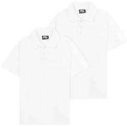 CityComfort Poloshirts für Jungen - Bequemes Shirt aus Baumwolle und Polyester (Weiß-2er Pack, 3-4 Jahre) von CityComfort