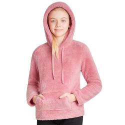 CityComfort Pullover Kinder - Flauschiger Hoodie Kinder, Fleece Kapuzenpulli - Fleece Loungewear Kapuzenpullover für 5-14 Jahre (Altrosa, 11-12 Jahre) von CityComfort