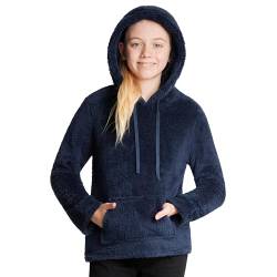 CityComfort Pullover Kinder - Flauschiger Hoodie Kinder, Fleece Kapuzenpulli - Fleece Loungewear Kapuzenpullover für 5-14 Jahre (Marineblau, 11-12 Jahre) von CityComfort