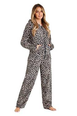 CityComfort Schlafanzug Damen, Polar Fleece Pyjama Für Frauen, Warme Nachtwäsche Und Hausanzug Damen (M, Tierdruck) von CityComfort