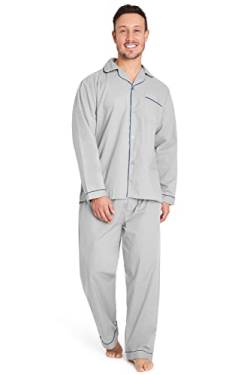 CityComfort Schlafanzug Herren Lang Männer Pyjama Set (Grau, XL) von CityComfort