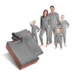 CityComfort Schlafanzug Weihnachtspyjama Familie Set, Lange Schlafanzüge für Damen, Herren und Kinder - Familie und Partner Pyjama Weihnachten (Dunkelgrauer Herren, M) von CityComfort