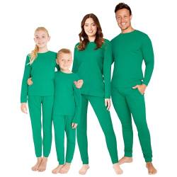 CityComfort Schlafanzug Weihnachtspyjama Familie Set, Lange Schlafanzüge für Damen, Herren und Kinder - Familie und Partner Pyjama Weihnachten (Grün Kinder, 5-6 Jahre) von CityComfort