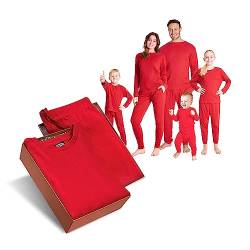 CityComfort Schlafanzug Weihnachtspyjama Familie Set, Lange Schlafanzüge für Damen, Herren und Kinder - Familie und Partner Pyjama Weihnachten (Rot Damen, M) von CityComfort