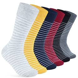 CityComfort Socken Herren, 6er Pack Gestreifte Socken für Männer Baumwolle (43-46) von CityComfort