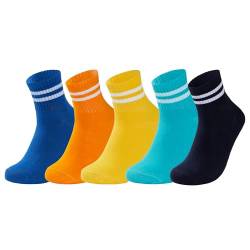 CityComfort Socken Herren 5er oder 6er Pack gestreifte Socken für Männer und Jugendliche - weich und atmungsaktiv in Gr. 39-45 (Mehrfarbig, 39-42 EU, 5er Pack) von CityComfort