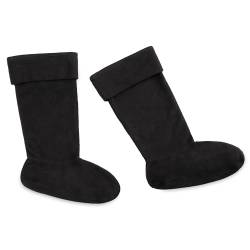 CityComfort Stiefelsocken Damen und Teenager, Fleece Thermo Socken für Gummistiefel Warme Socken Damen Größe 36-41 (Schwarz, 38-39 EU) von CityComfort